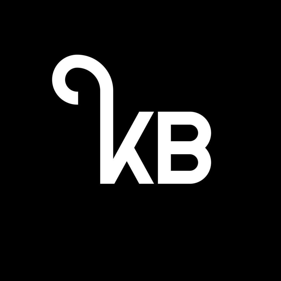 diseño de logotipo de letra kb sobre fondo negro. concepto de logotipo de letra de iniciales creativas kb. diseño de letras kb. kb diseño de letras blancas sobre fondo negro. kb, logotipo de kb vector