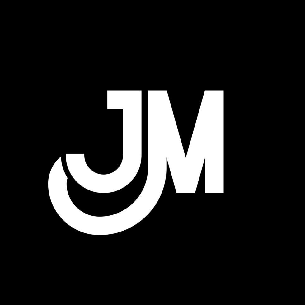 diseño del logotipo de la letra jm sobre fondo negro. concepto de logotipo de letra de iniciales creativas jm. diseño de letra jm. jm diseño de letras blancas sobre fondo negro. jm, logotipo de jm vector