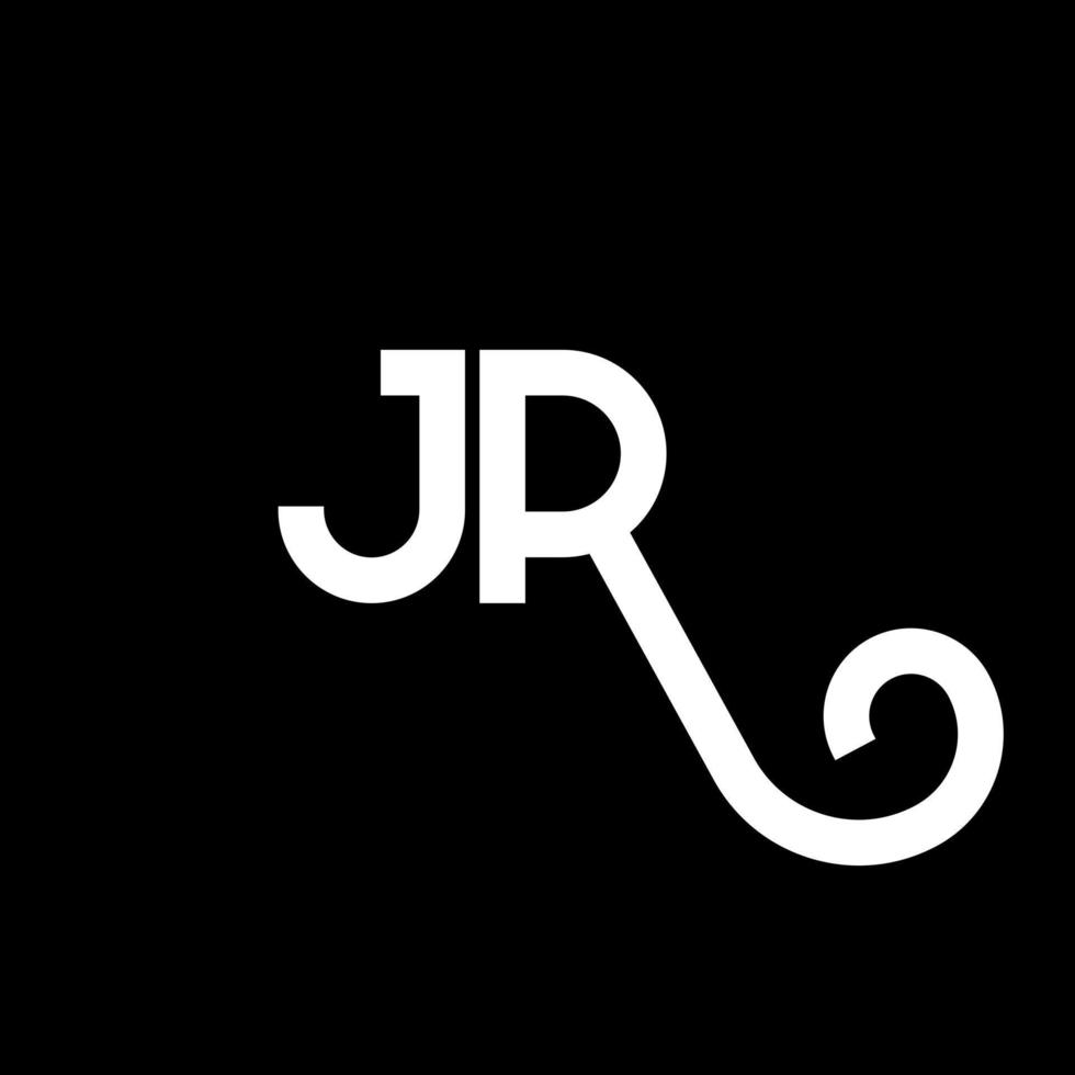 JR letter logo design on black background. JR creative initials letter logo concept. jr letter design. JR white letter design on black background. J R, j r logo vector