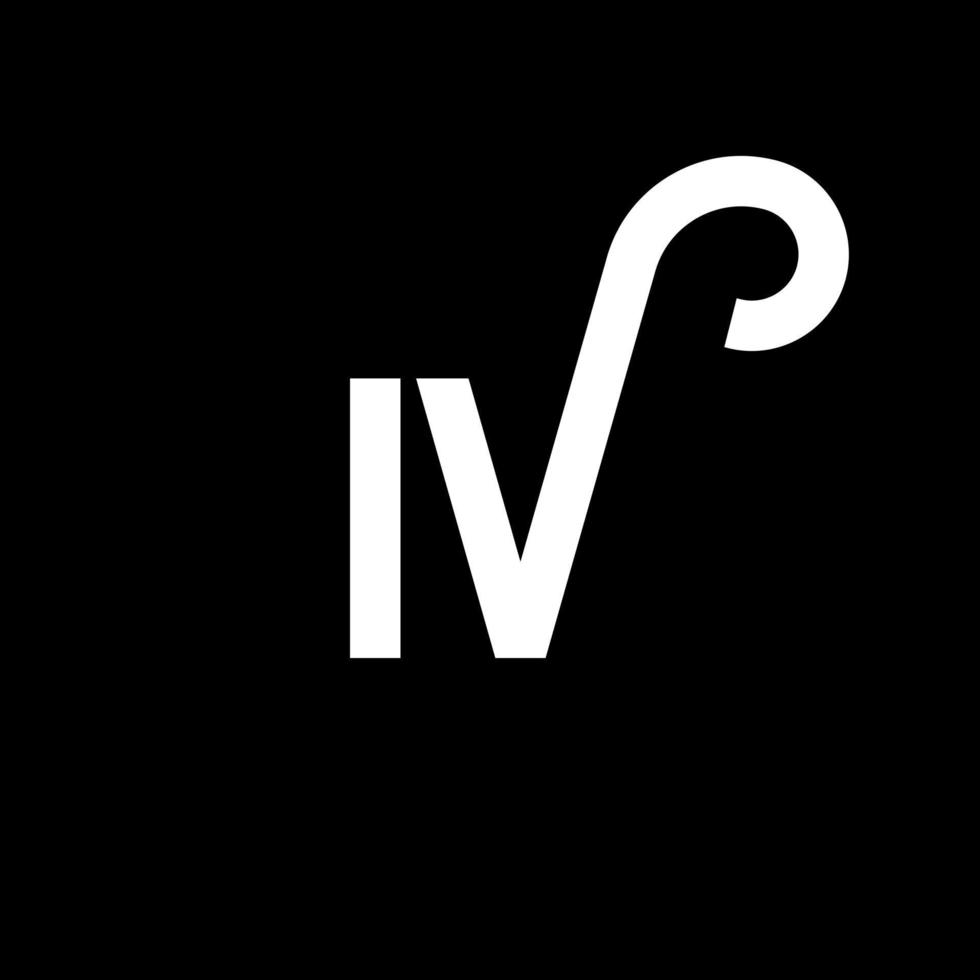 diseño de logotipo de letra iv sobre fondo negro. concepto de logotipo de letra de iniciales creativas iv. diseño de letras iv. iv diseño de letras blancas sobre fondo negro. IV, IV logotipo vector