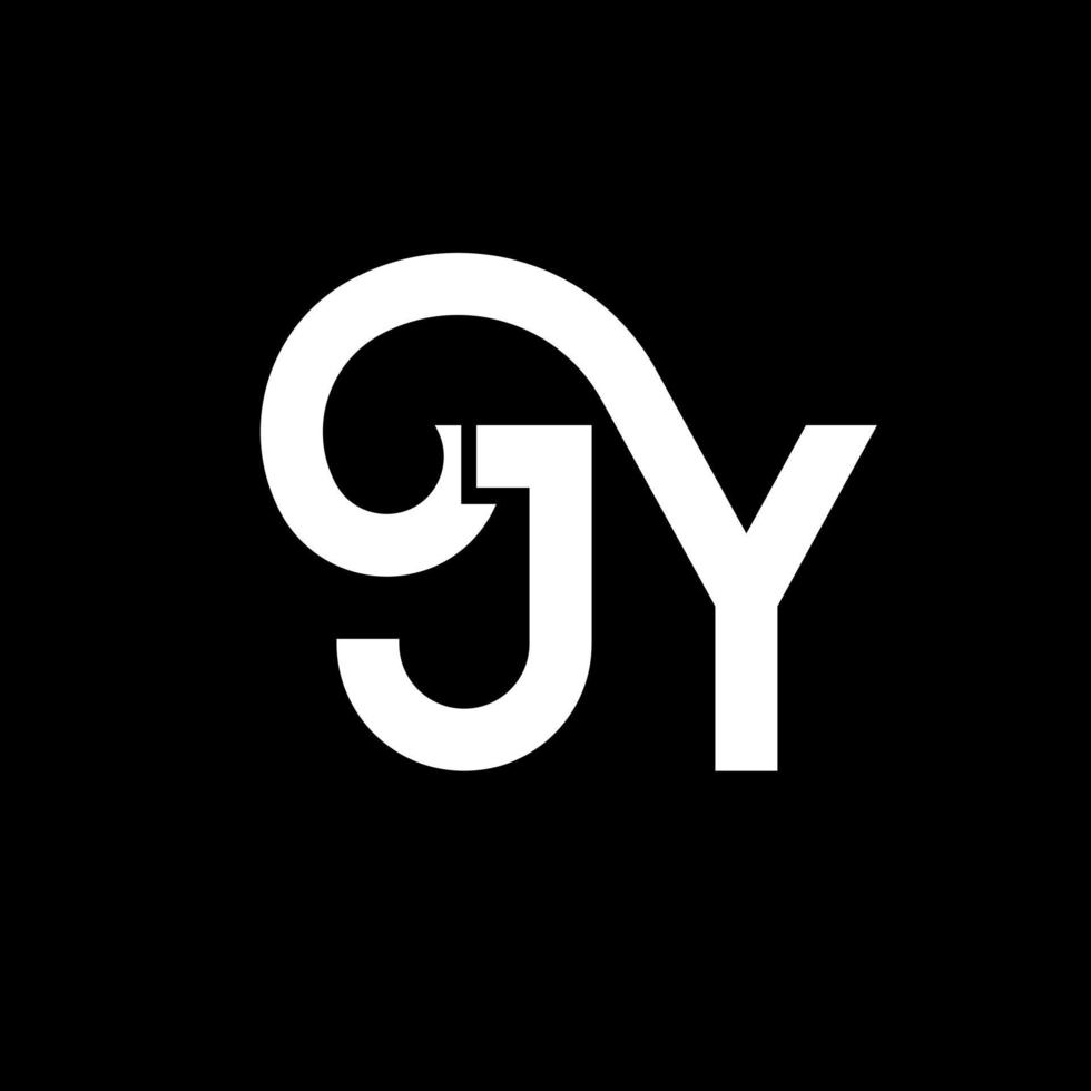 diseño de logotipo de letra jy sobre fondo negro. concepto de logotipo de letra de iniciales creativas jy. diseño de letras jy. jy diseño de letras blancas sobre fondo negro. jy, logotipo de jy vector