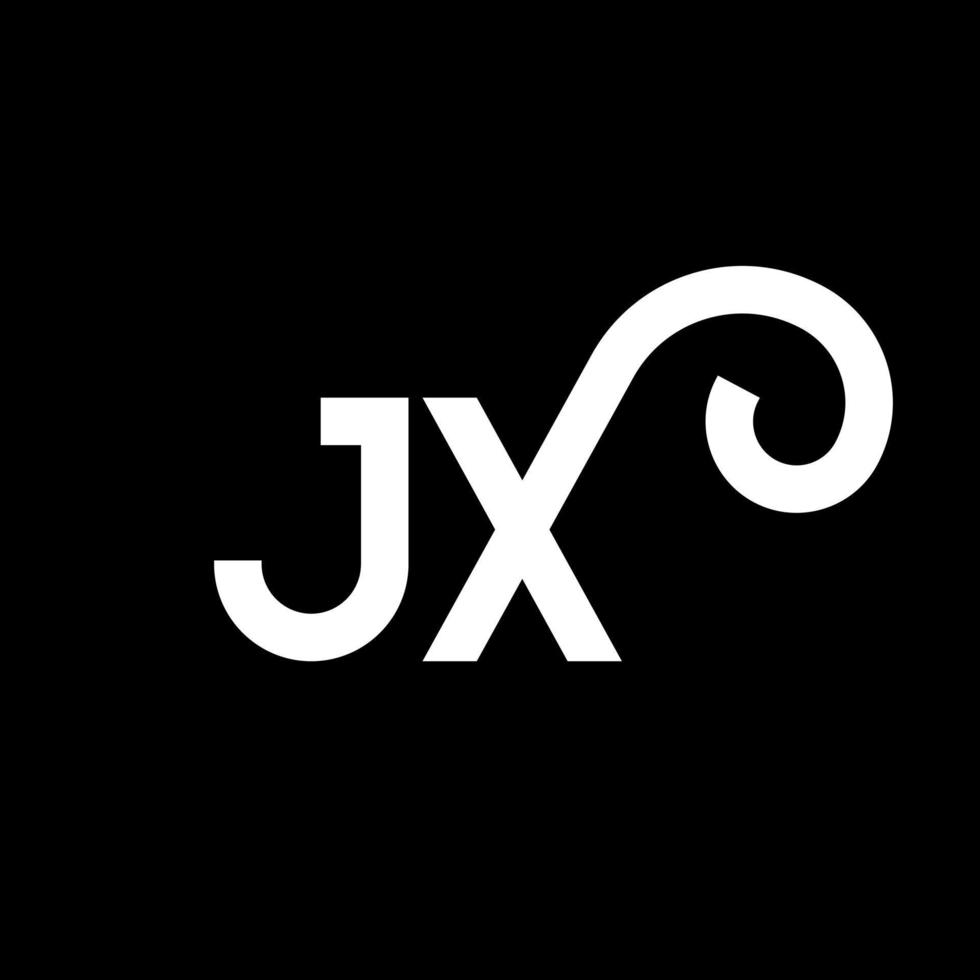 JX letter logo design on black background. JX creative initials letter logo concept. jx letter design. JX white letter design on black background. J X, j x logo vector