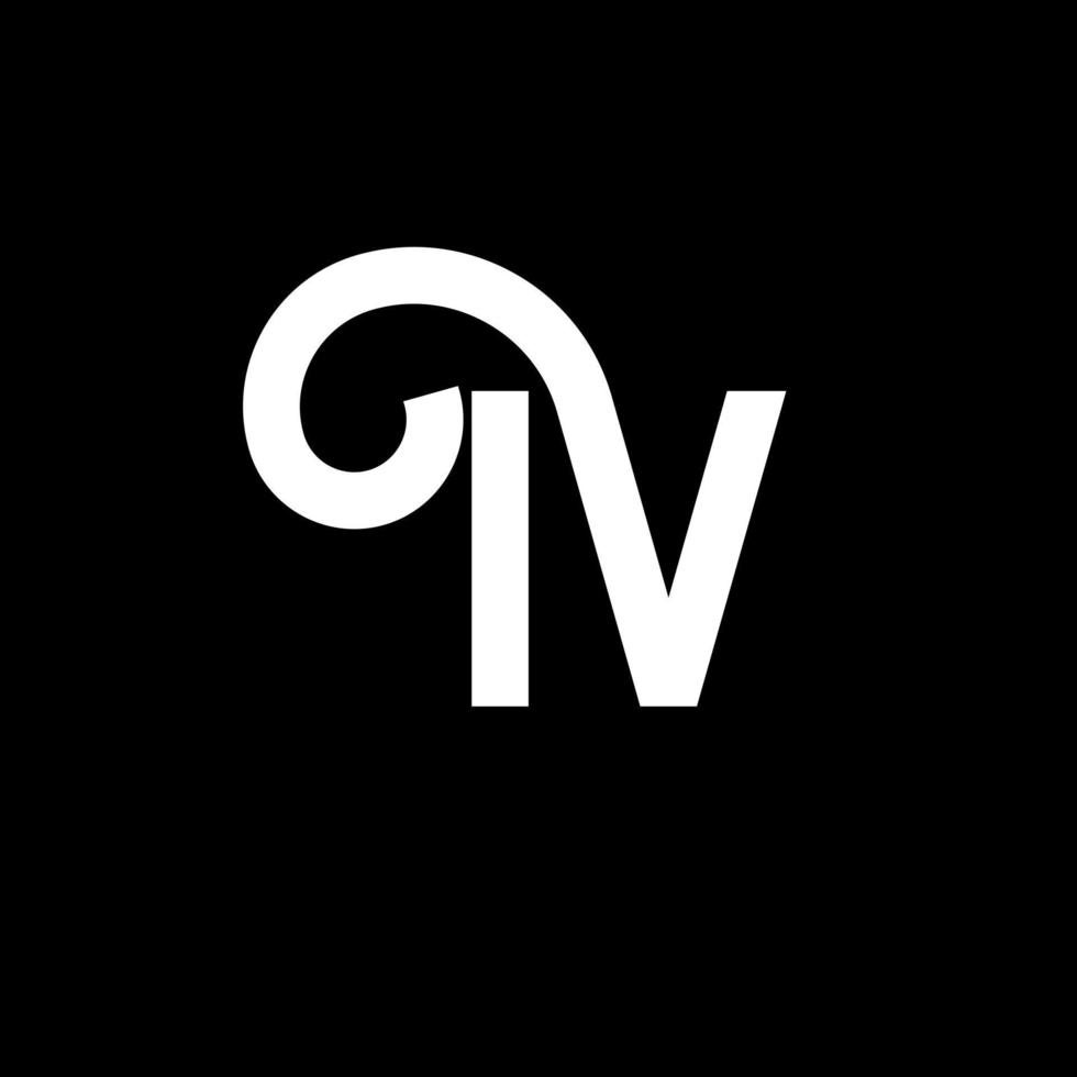 IV letter logo design on black background. IV creative initials letter logo concept. iv letter design. IV white letter design on black background. I V, i v logo vector