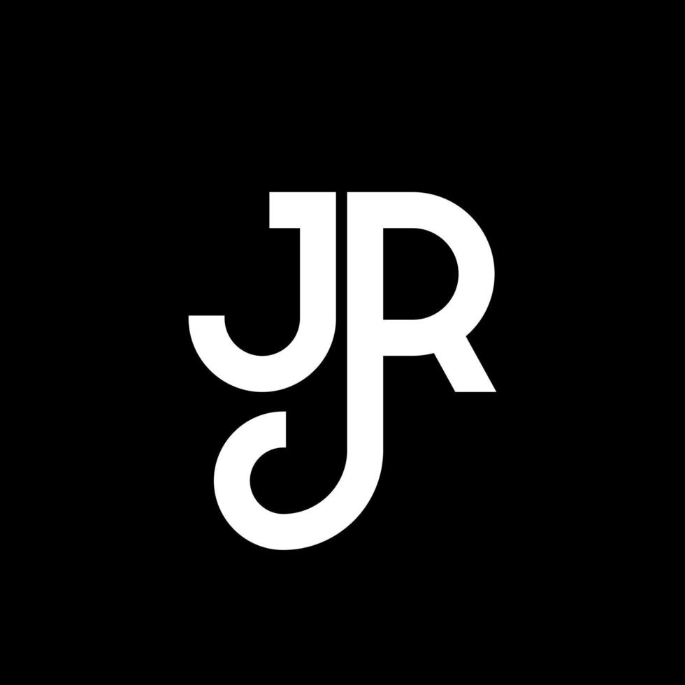 JR letter logo design on black background. JR creative initials letter logo concept. jr letter design. JR white letter design on black background. J R, j r logo vector