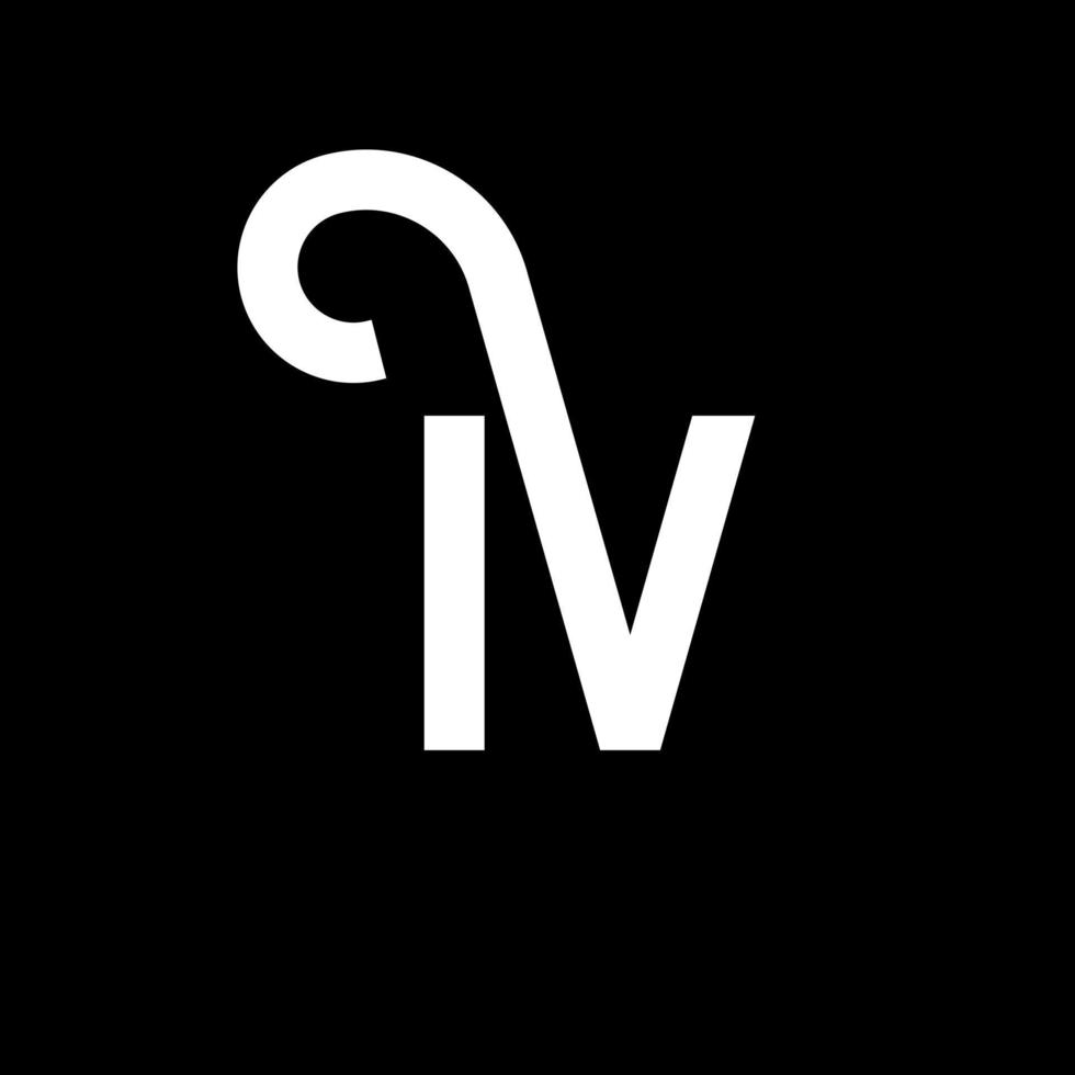 diseño de logotipo de letra iv sobre fondo negro. concepto de logotipo de letra de iniciales creativas iv. diseño de letras iv. iv diseño de letras blancas sobre fondo negro. IV, IV logotipo vector