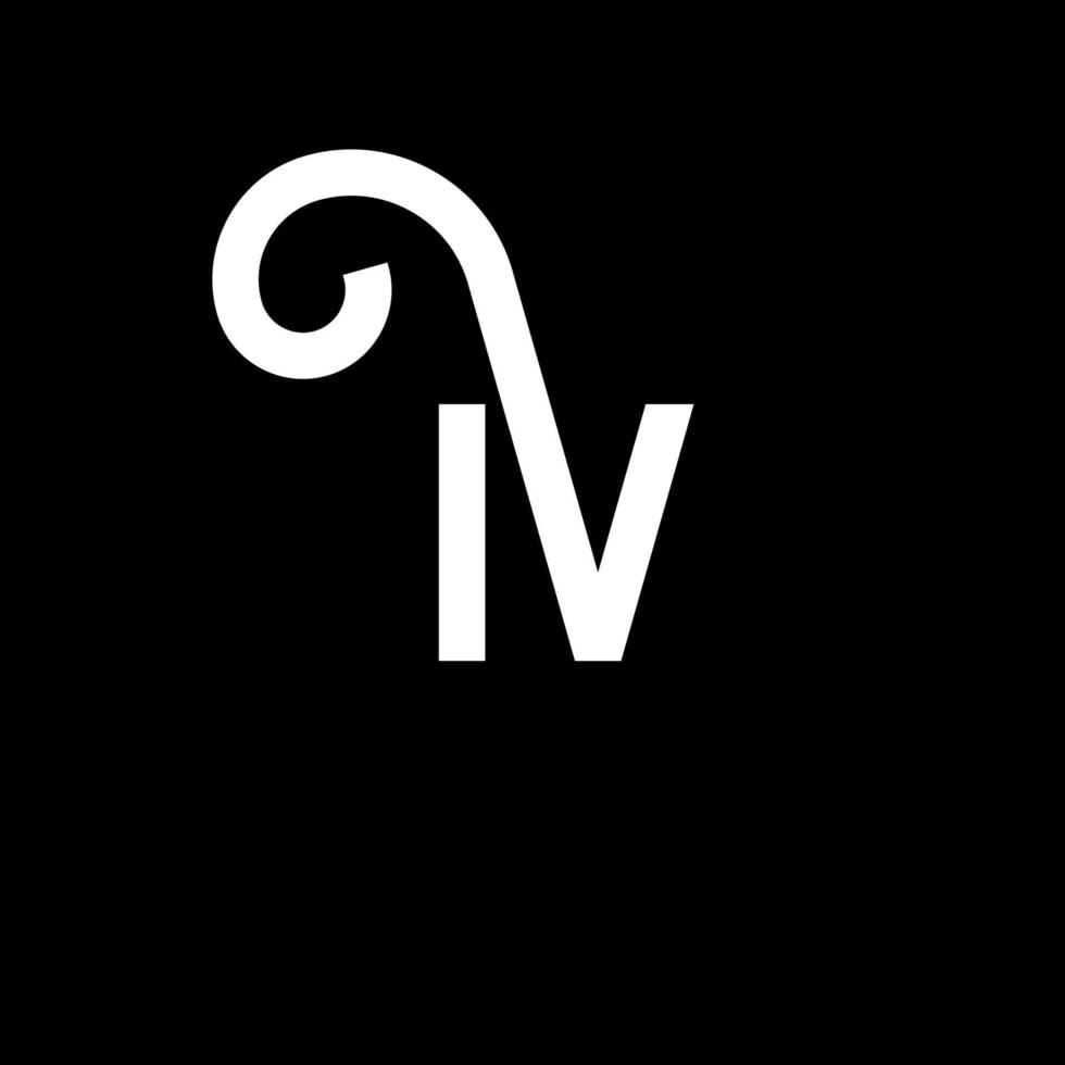 diseño de logotipo de letra iv sobre fondo negro. concepto de logotipo de letra de iniciales creativas iv. diseño de letras iv. iv diseño de letras blancas sobre fondo negro. IV, IV logotipo vector