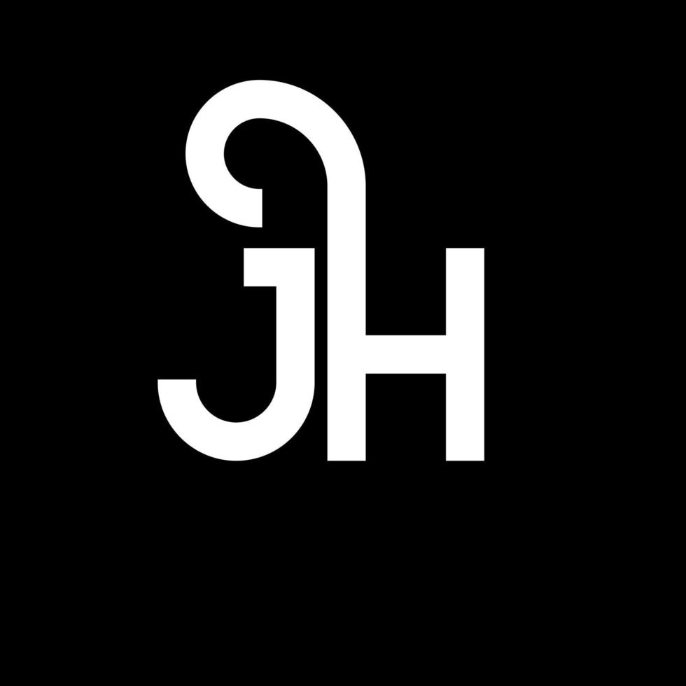 JH letter logo design on black background. JH creative initials letter logo concept. jh letter design. JH white letter design on black background. J H, j h logo vector