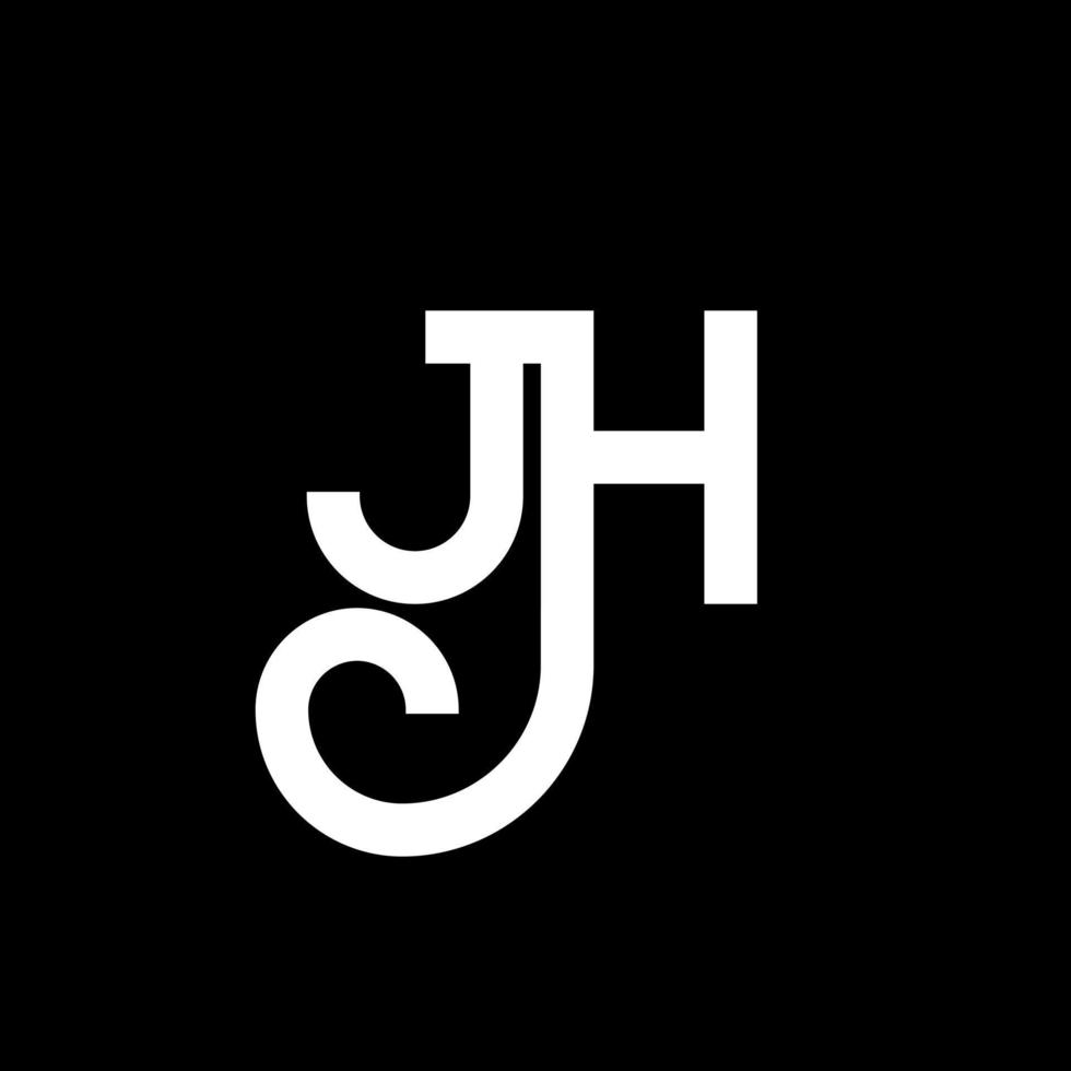 diseño del logotipo de la letra jh sobre fondo negro. concepto de logotipo de letra de iniciales creativas jh. diseño de letra jh. jh diseño de letras blancas sobre fondo negro. logotipo de jh, jh vector