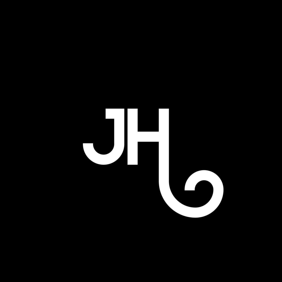 diseño del logotipo de la letra jh sobre fondo negro. concepto de logotipo de letra de iniciales creativas jh. diseño de letra jh. jh diseño de letras blancas sobre fondo negro. logotipo de jh, jh vector