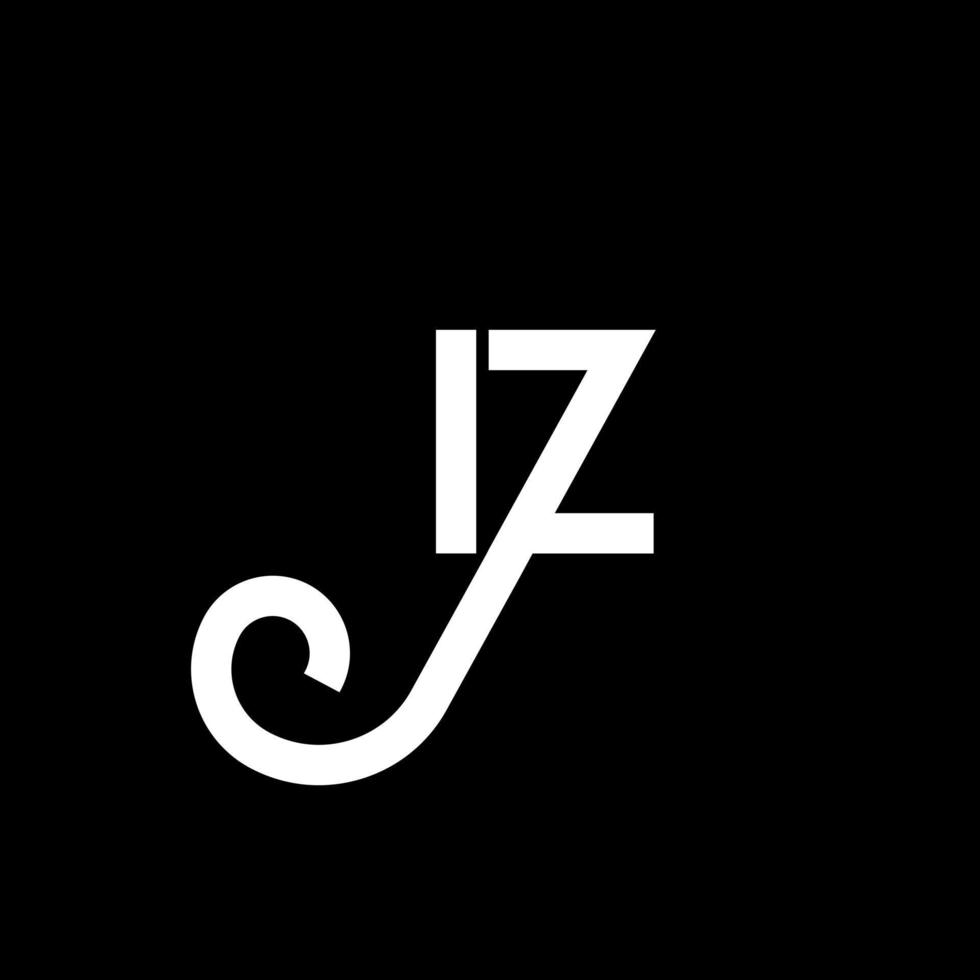 diseño del logotipo de la letra iz sobre fondo negro. es el concepto de logotipo de letra inicial creativa. diseño de letra iz. iz diseño de letras blancas sobre fondo negro. es, es logotipo vector