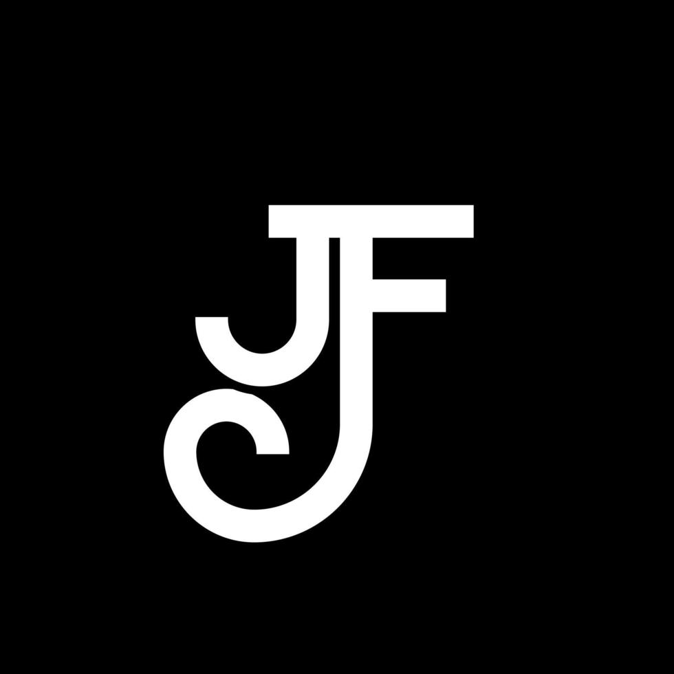 diseño del logotipo de la letra jf sobre fondo negro. concepto de logotipo de letra de iniciales creativas jf. diseño de letra jf. jf diseño de letras blancas sobre fondo negro. jf, logotipo de jf vector