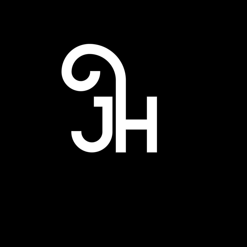 JH letter logo design on black background. JH creative initials letter logo concept. jh letter design. JH white letter design on black background. J H, j h logo vector