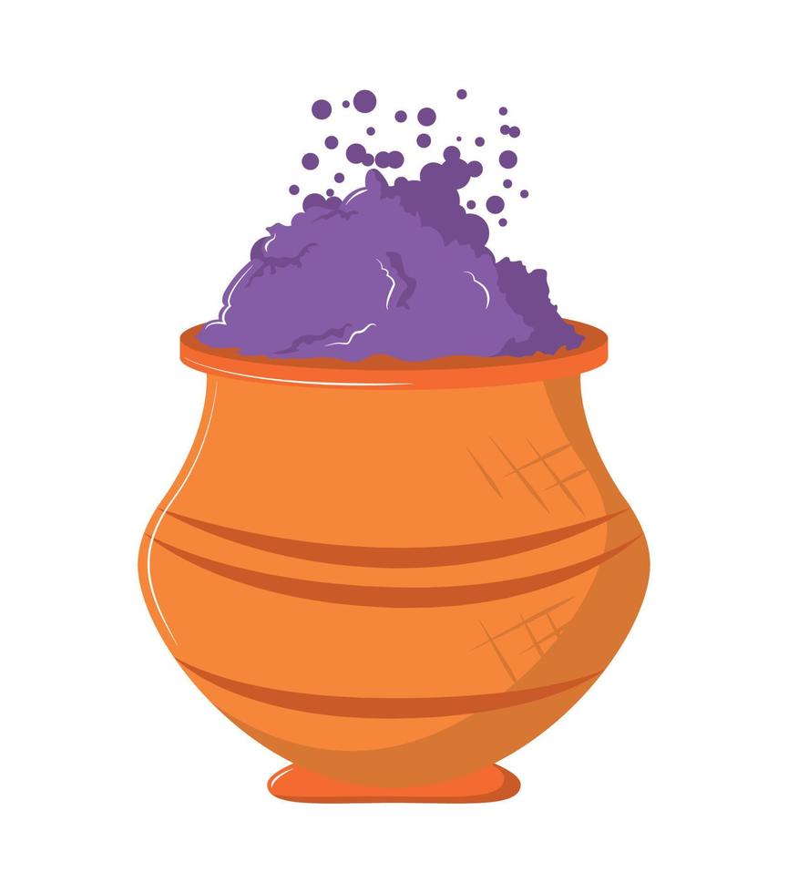 purple powder in ceramic jar vector