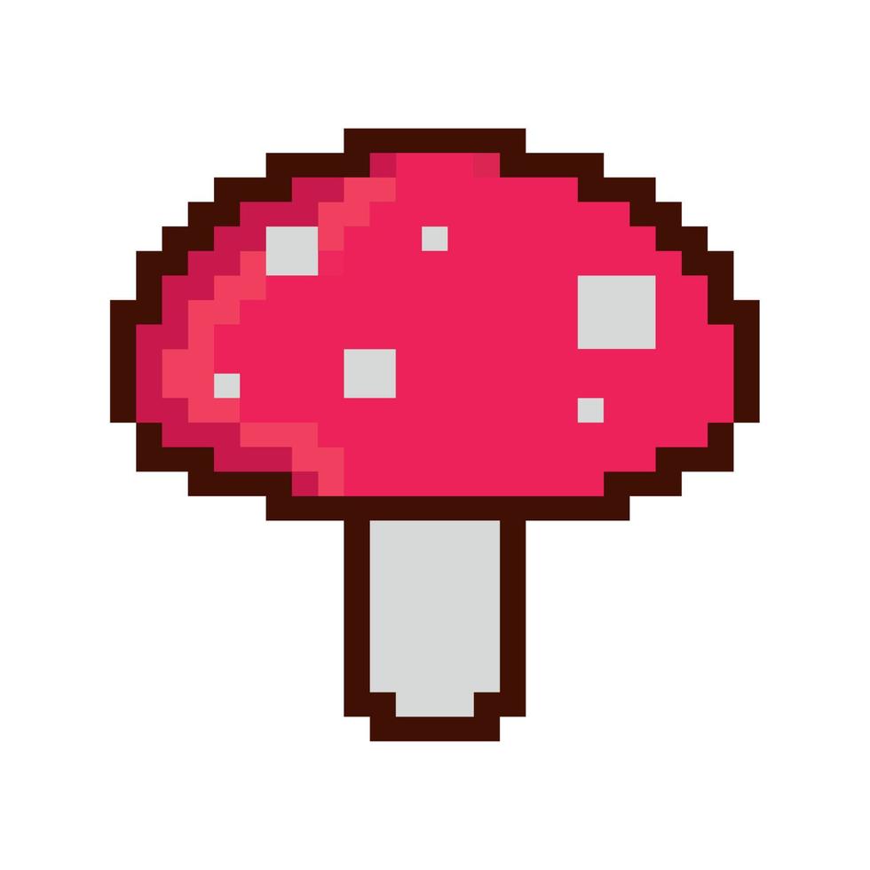 mushroom pixel icon vector