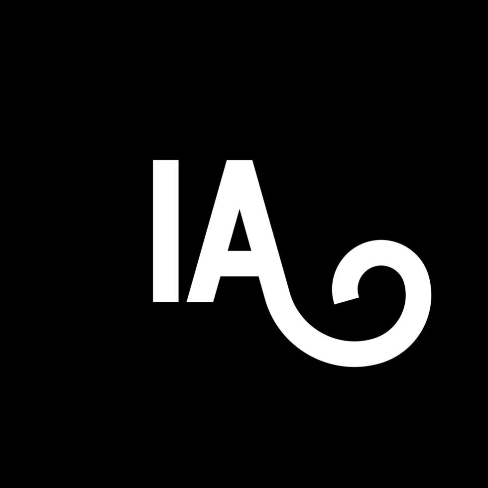 IA letter logo design on black background. IA creative initials letter logo concept. ia letter design. IA white letter design on black background. I A, i a logo vector