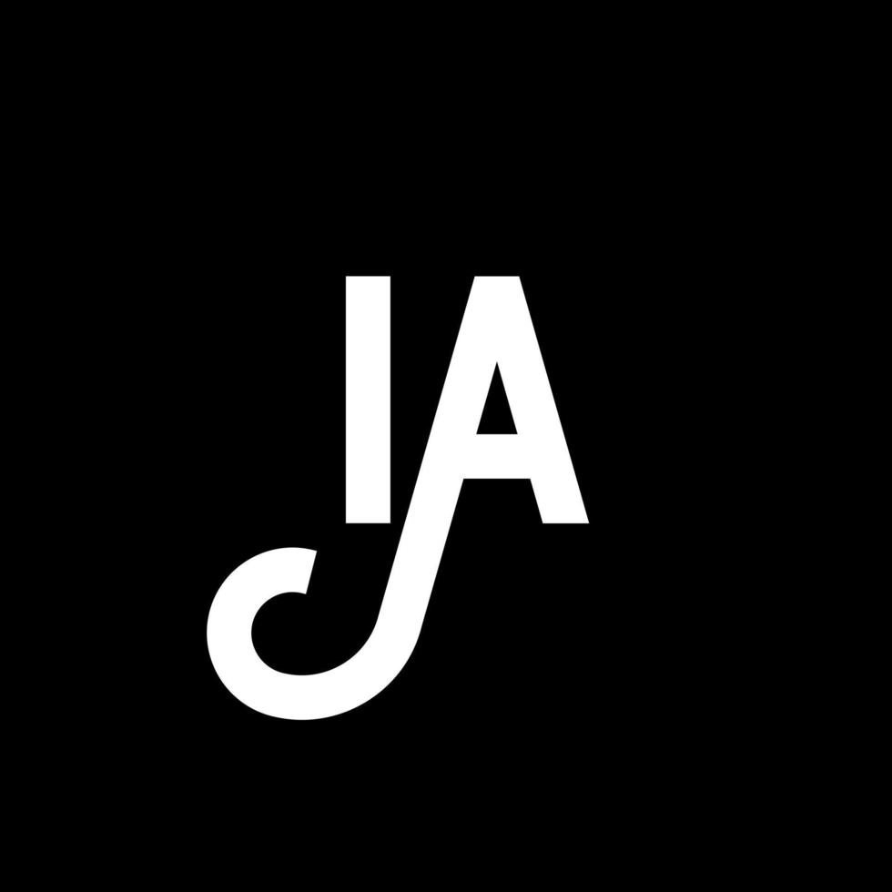 diseño del logotipo de la letra ia sobre fondo negro. ia concepto de logotipo de letra de iniciales creativas. diseño de letras ia. ia diseño de letras blancas sobre fondo negro. ia, logotipo de ia vector