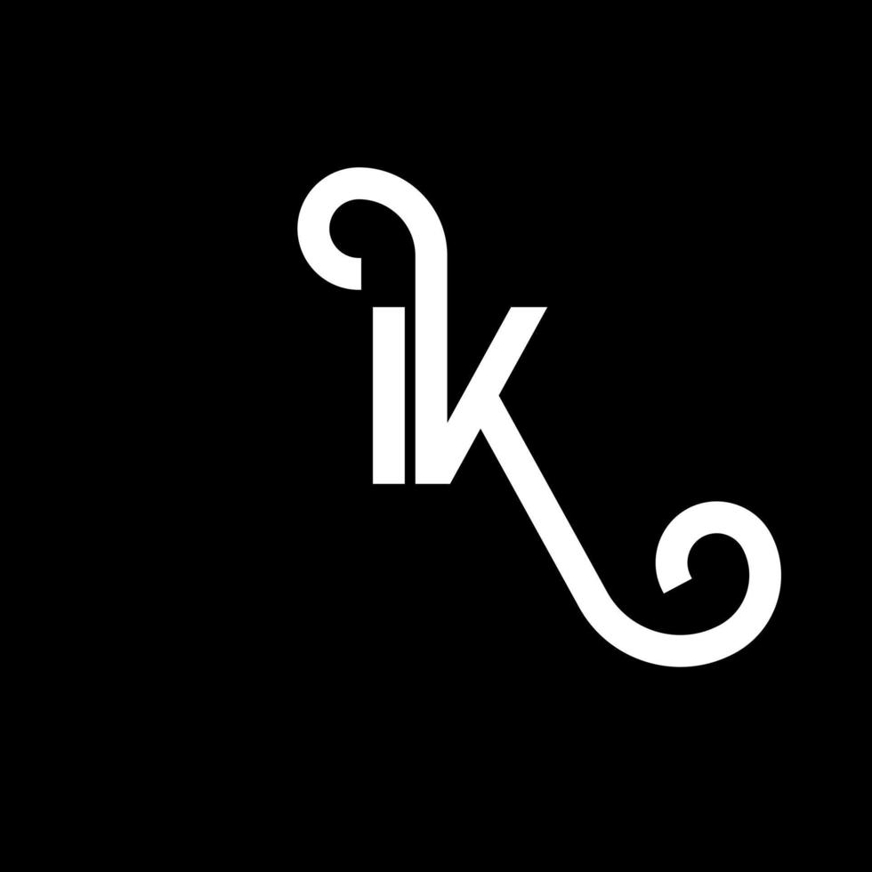 IK letter logo design on black background. IK creative initials letter logo concept. ik letter design. IK white letter design on black background. I K, i k logo vector