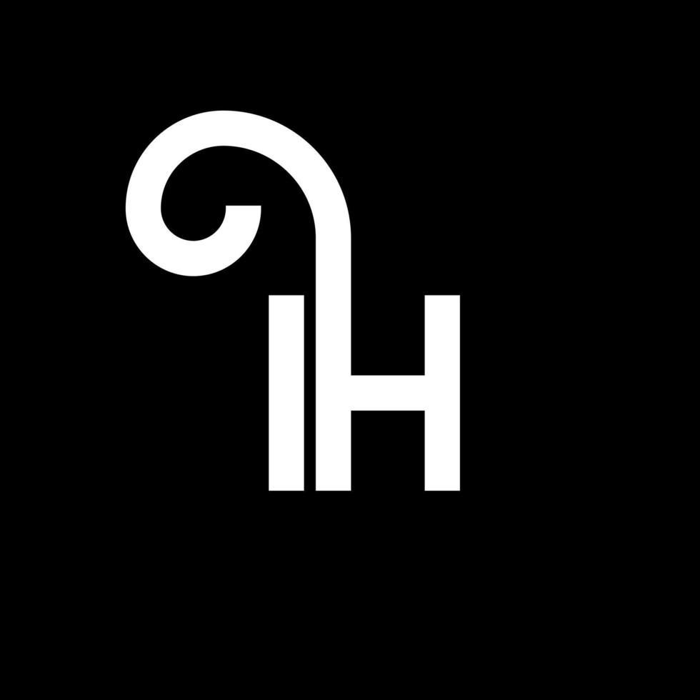 IH letter logo design on black background. IH creative initials letter logo concept. ih letter design. IH white letter design on black background. I H, i h logo vector