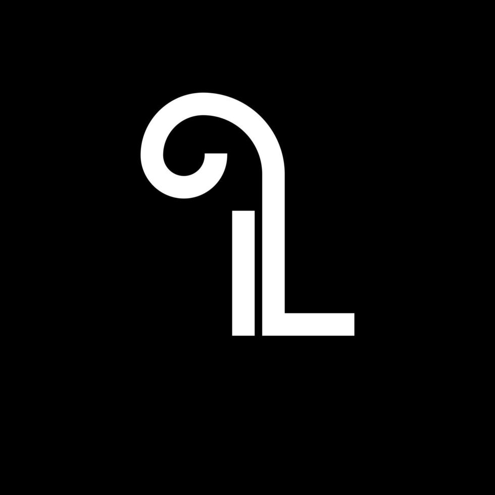 diseño del logotipo de la letra il sobre fondo negro. il concepto creativo del logotipo de la letra de las iniciales. diseño de letra il. il diseño de letras blancas sobre fondo negro. yo, yo logo vector