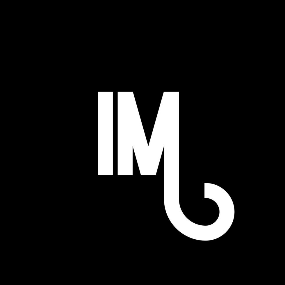 IM letter logo design on black background. IM creative initials letter ...