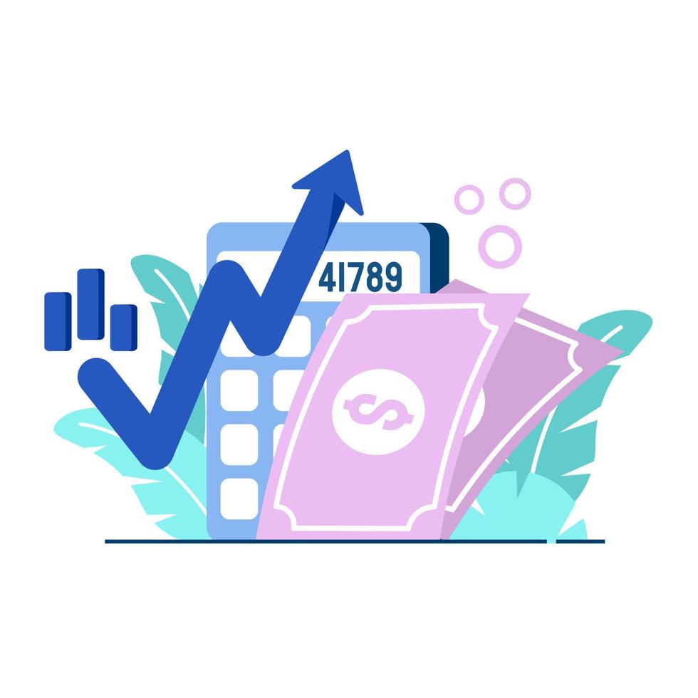 inflation reduction act icon flat Illustration for business finance chart percent coin dollar bill perfect for ui ux design, web app, branding projects, advertisement, social media post vector