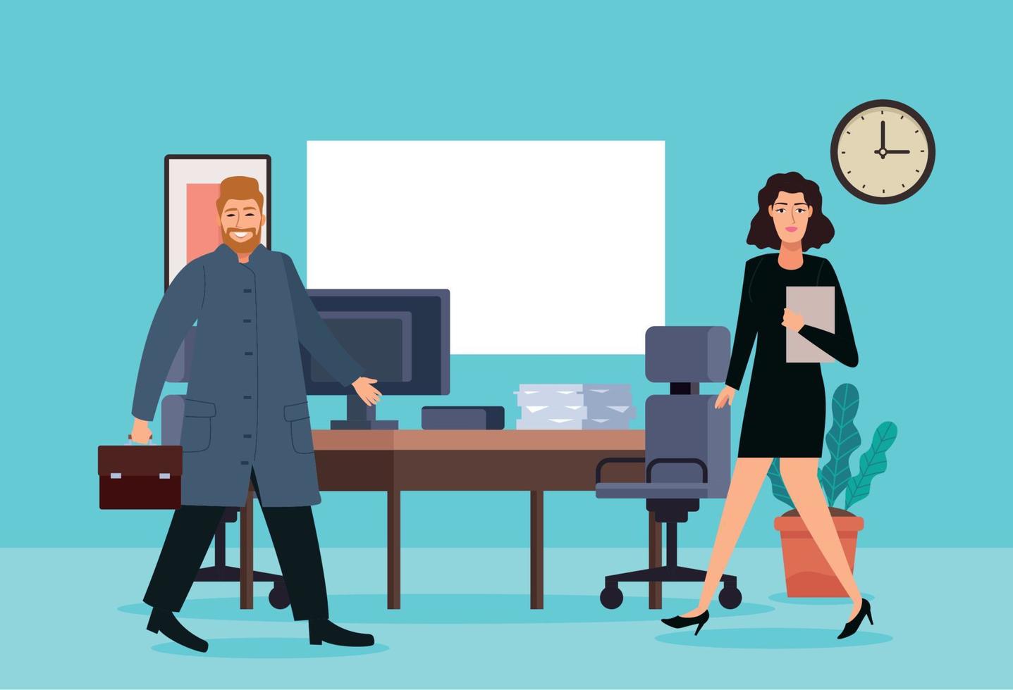 business couple in the office vector
