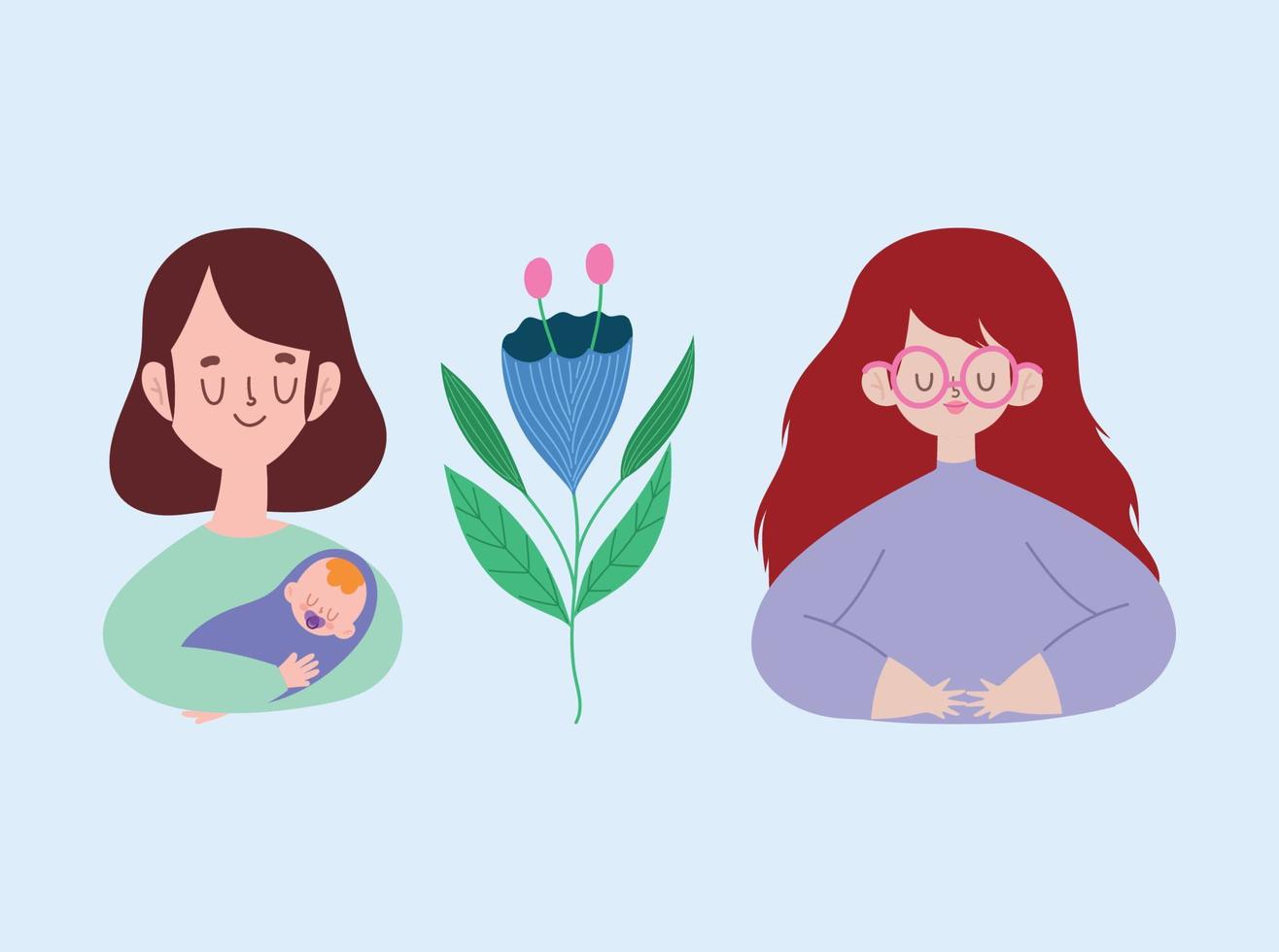 iconos del dia de la madre vector