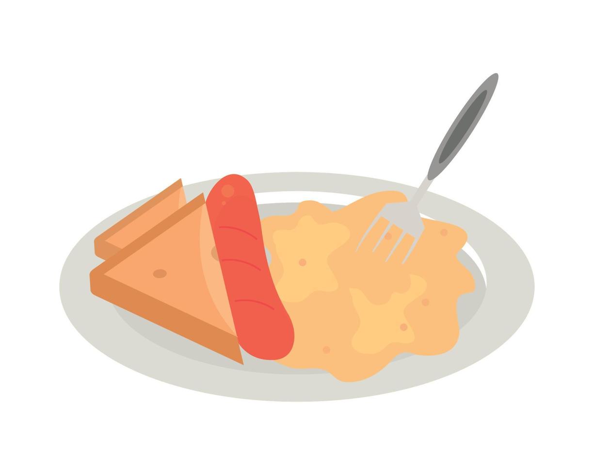 breakfast egg and sausage vector