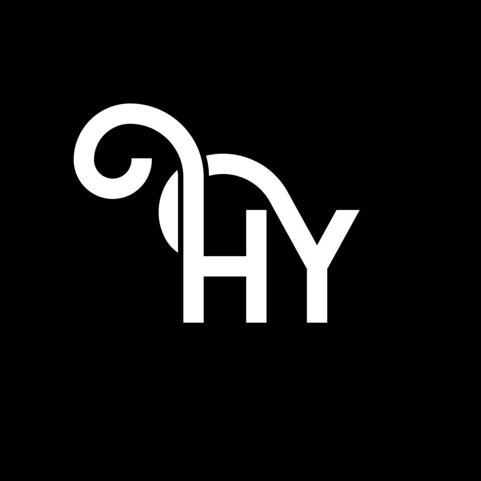 diseño de logotipo de letra hy sobre fondo negro. concepto creativo del logotipo de la letra de las iniciales. diseño de letras hy. hy diseño de letras blancas sobre fondo negro. hola, hola logo vector