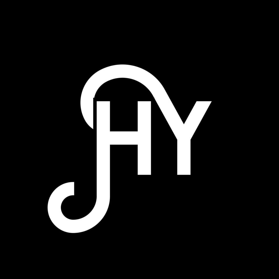 diseño de logotipo de letra hy sobre fondo negro. concepto creativo del logotipo de la letra de las iniciales. diseño de letras hy. hy diseño de letras blancas sobre fondo negro. hola, hola logo vector