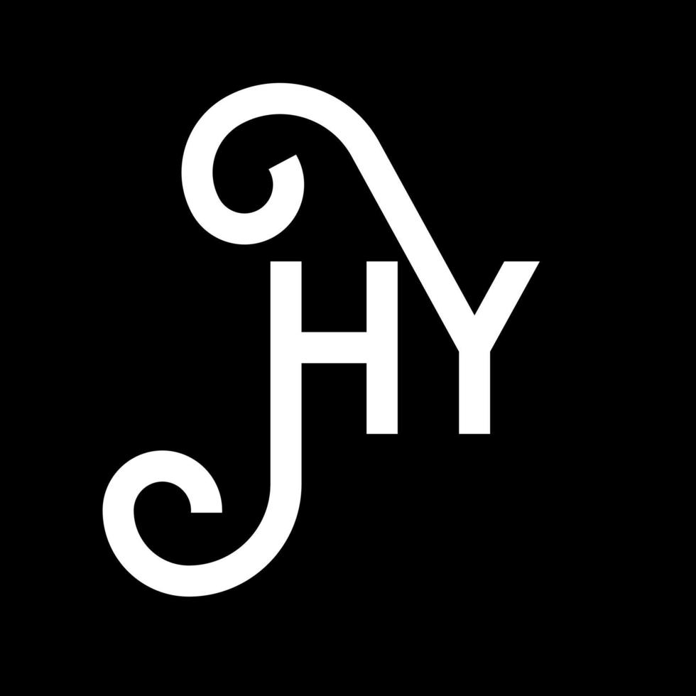 HY letter logo design on black background. HY creative initials letter logo concept. hy letter design. HY white letter design on black background. H Y, h y logo vector