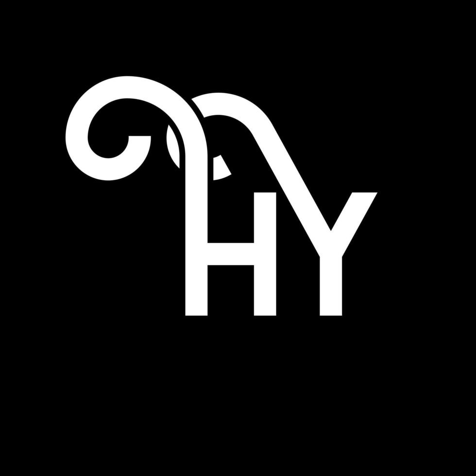 diseño de logotipo de letra hy sobre fondo negro. concepto creativo del logotipo de la letra de las iniciales. diseño de letras hy. hy diseño de letras blancas sobre fondo negro. hola, hola logo vector