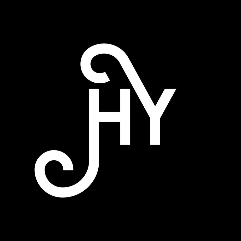 diseño de logotipo de letra hy sobre fondo negro. concepto creativo del logotipo de la letra de las iniciales. diseño de letras hy. hy diseño de letras blancas sobre fondo negro. hola, hola logo vector