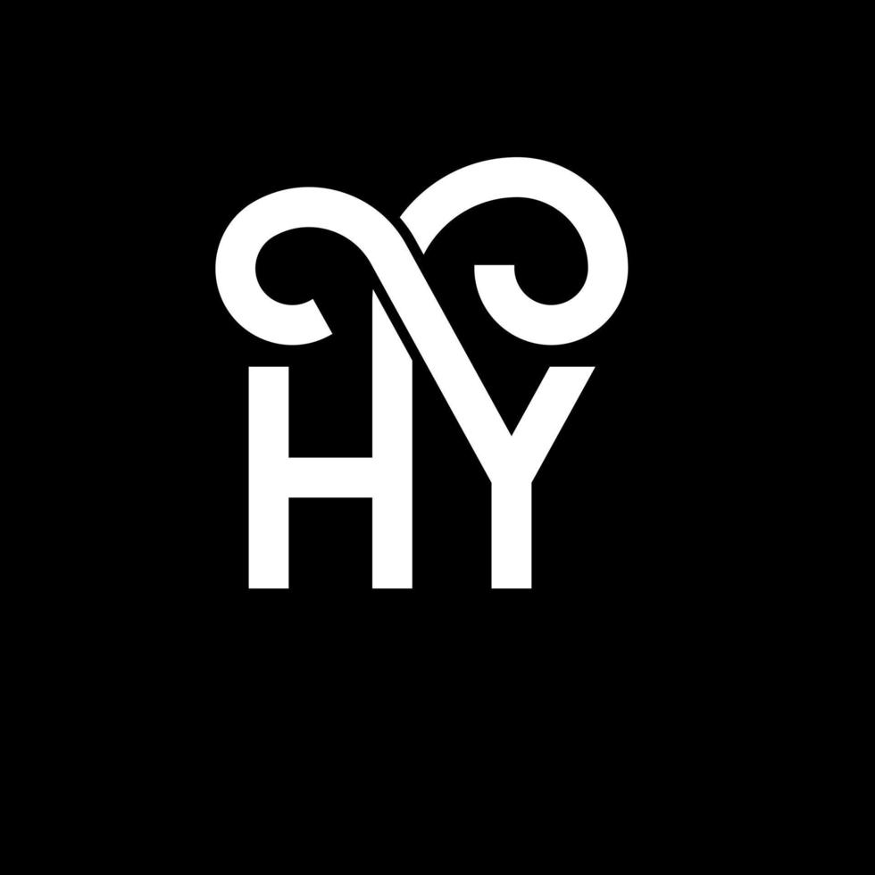 diseño de logotipo de letra hy sobre fondo negro. concepto creativo del logotipo de la letra de las iniciales. diseño de letras hy. hy diseño de letras blancas sobre fondo negro. hola, hola logo vector