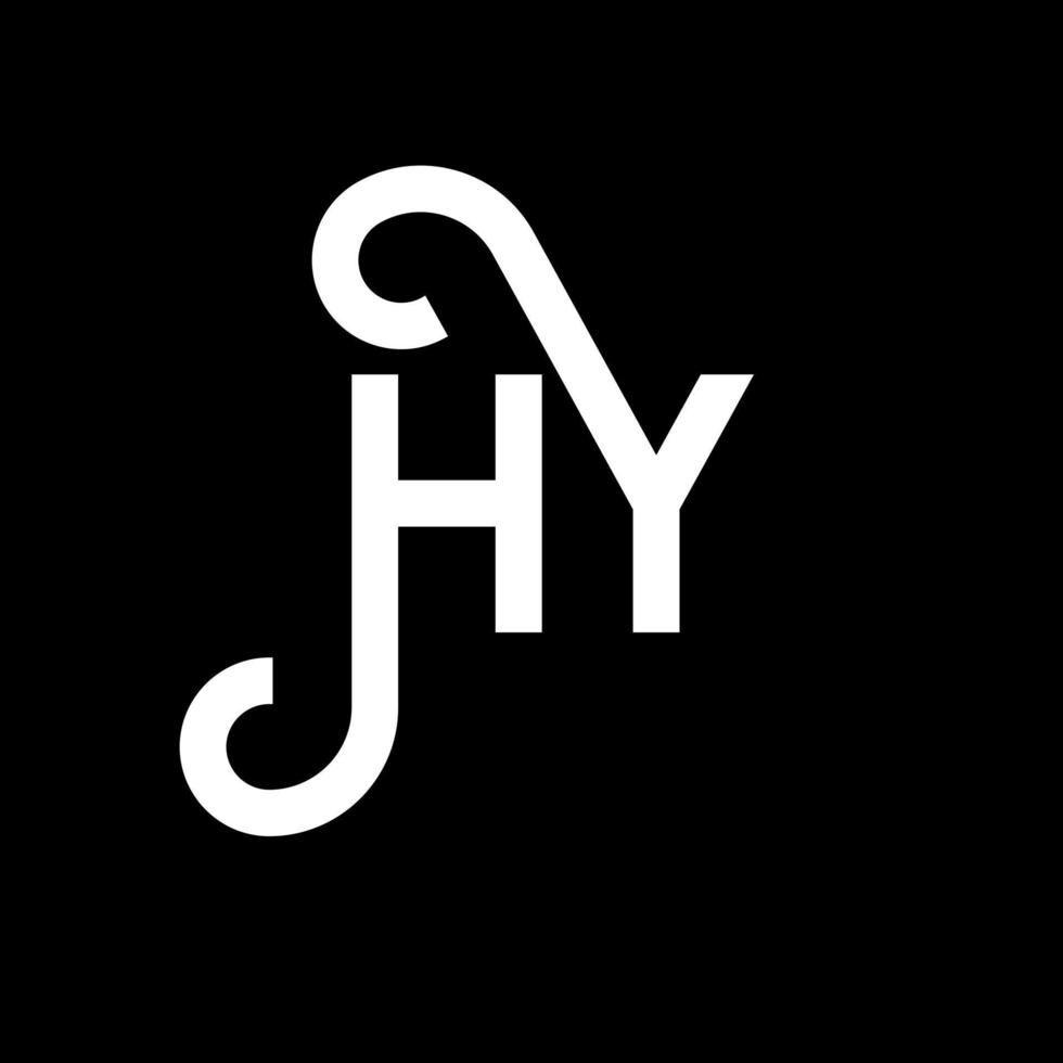 HY letter logo design on black background. HY creative initials letter logo concept. hy letter design. HY white letter design on black background. H Y, h y logo vector