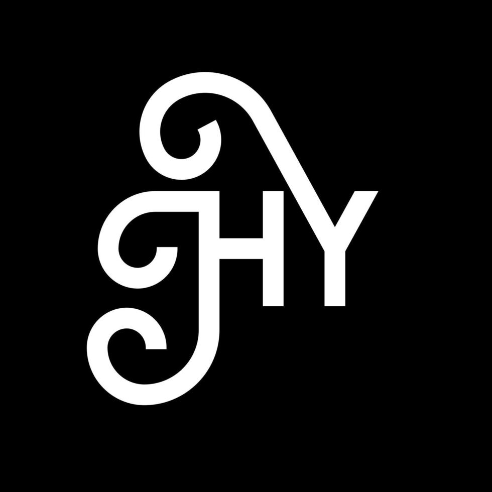 diseño de logotipo de letra hy sobre fondo negro. concepto creativo del logotipo de la letra de las iniciales. diseño de letras hy. hy diseño de letras blancas sobre fondo negro. hola, hola logo vector