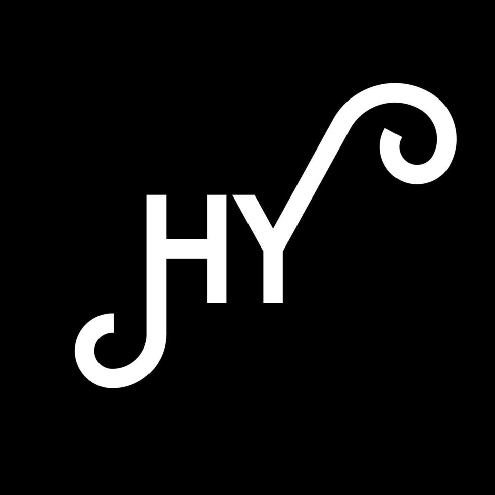 diseño de logotipo de letra hy sobre fondo negro. concepto creativo del logotipo de la letra de las iniciales. diseño de letras hy. hy diseño de letras blancas sobre fondo negro. hola, hola logo vector