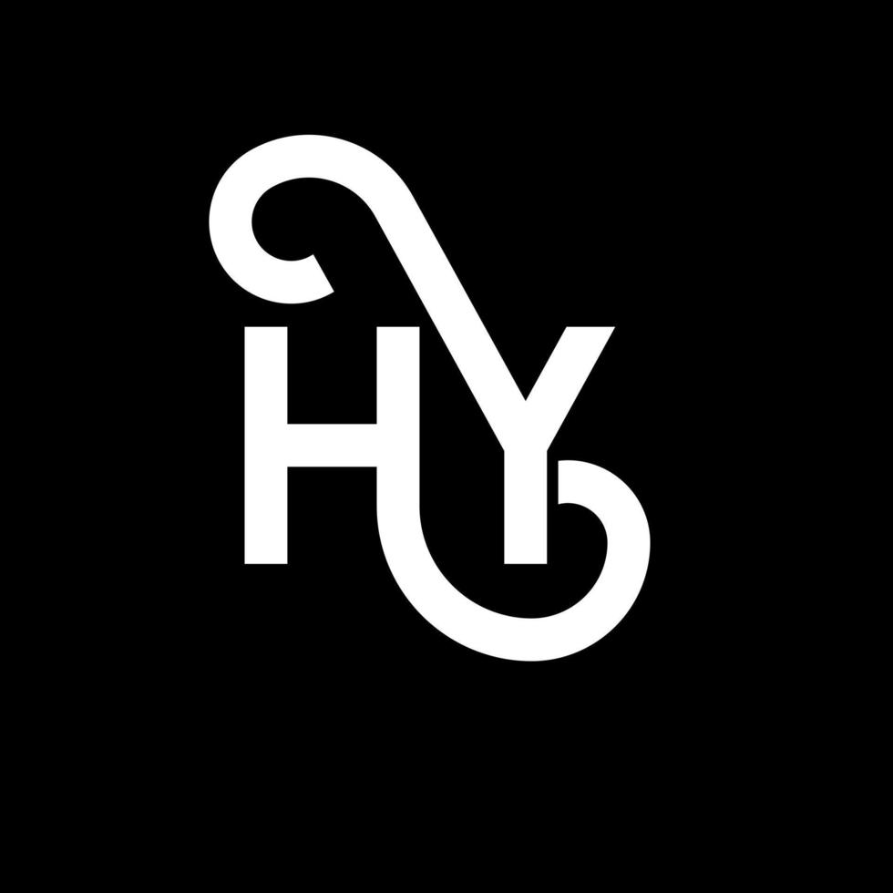 diseño de logotipo de letra hy sobre fondo negro. concepto creativo del logotipo de la letra de las iniciales. diseño de letras hy. hy diseño de letras blancas sobre fondo negro. hola, hola logo vector