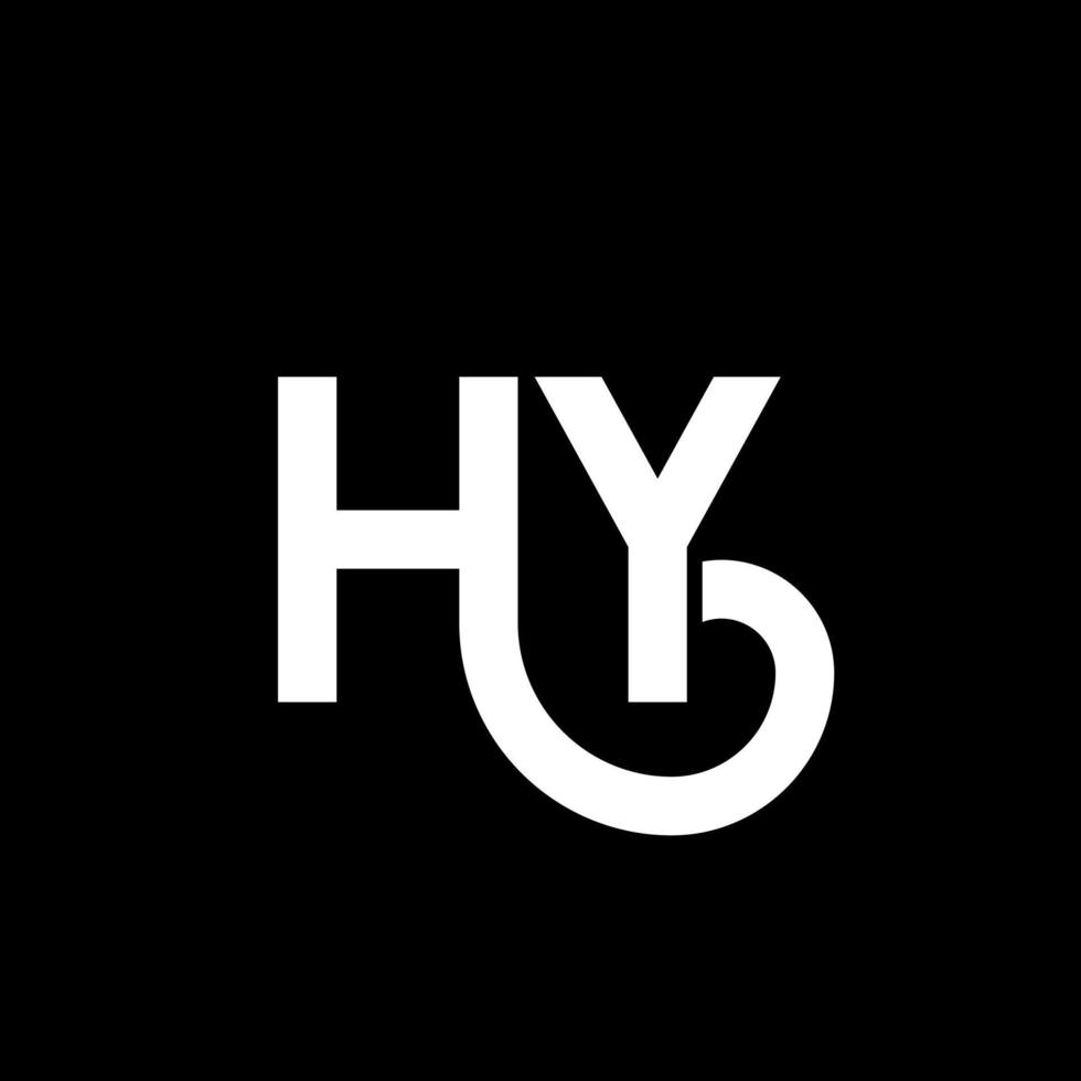 HY letter logo design on black background. HY creative initials letter logo concept. hy letter design. HY white letter design on black background. H Y, h y logo vector