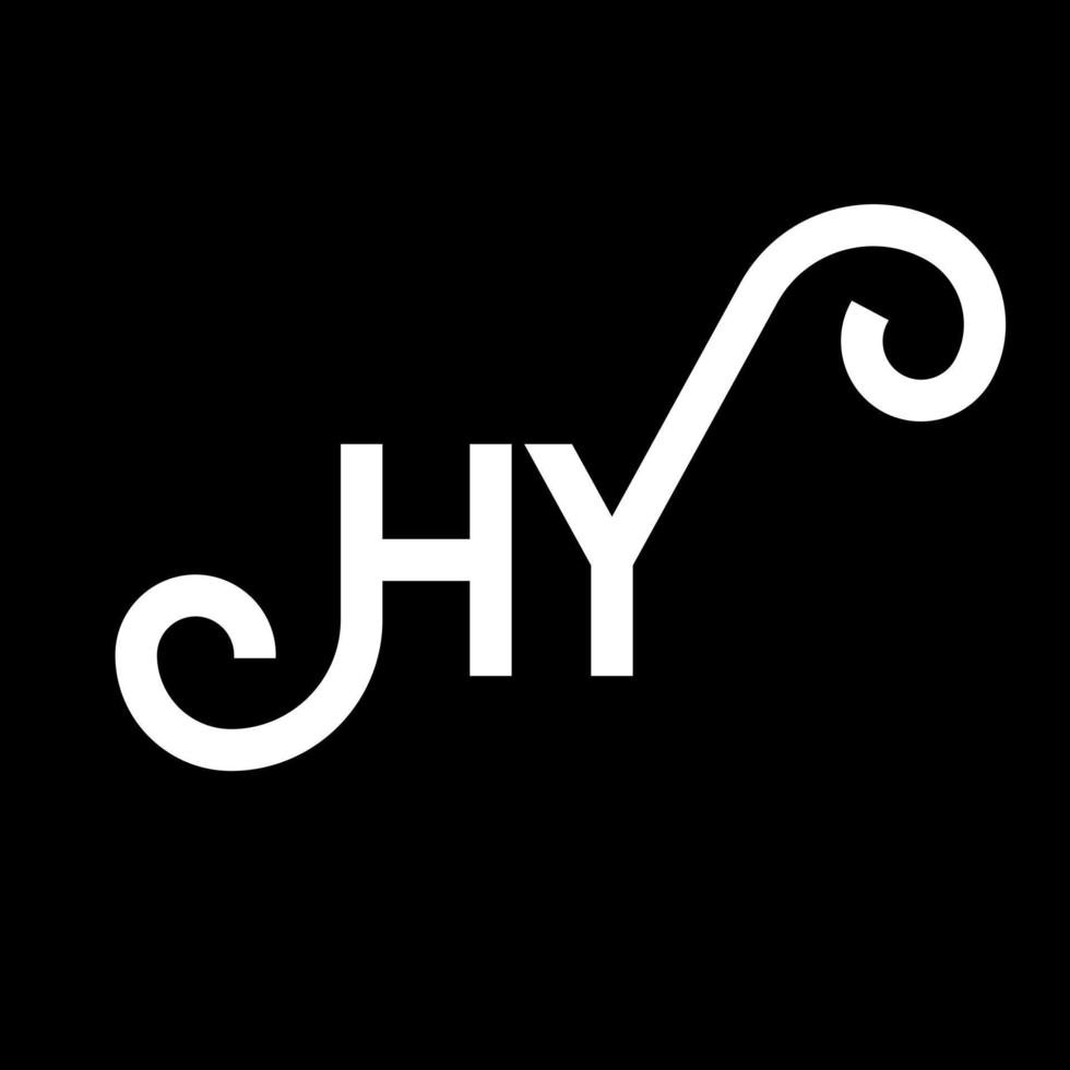 diseño de logotipo de letra hy sobre fondo negro. concepto creativo del logotipo de la letra de las iniciales. diseño de letras hy. hy diseño de letras blancas sobre fondo negro. hola, hola logo vector