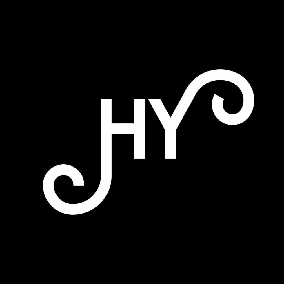 diseño de logotipo de letra hy sobre fondo negro. concepto creativo del logotipo de la letra de las iniciales. diseño de letras hy. hy diseño de letras blancas sobre fondo negro. hola, hola logo vector