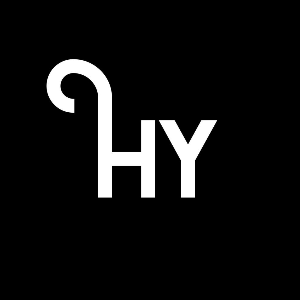 HY letter logo design on black background. HY creative initials letter logo concept. hy letter design. HY white letter design on black background. H Y, h y logo vector