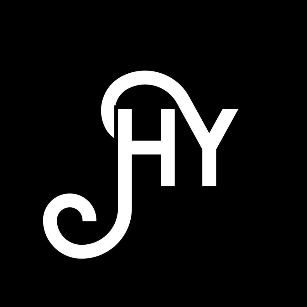 diseño de logotipo de letra hy sobre fondo negro. concepto creativo del logotipo de la letra de las iniciales. diseño de letras hy. hy diseño de letras blancas sobre fondo negro. hola, hola logo vector