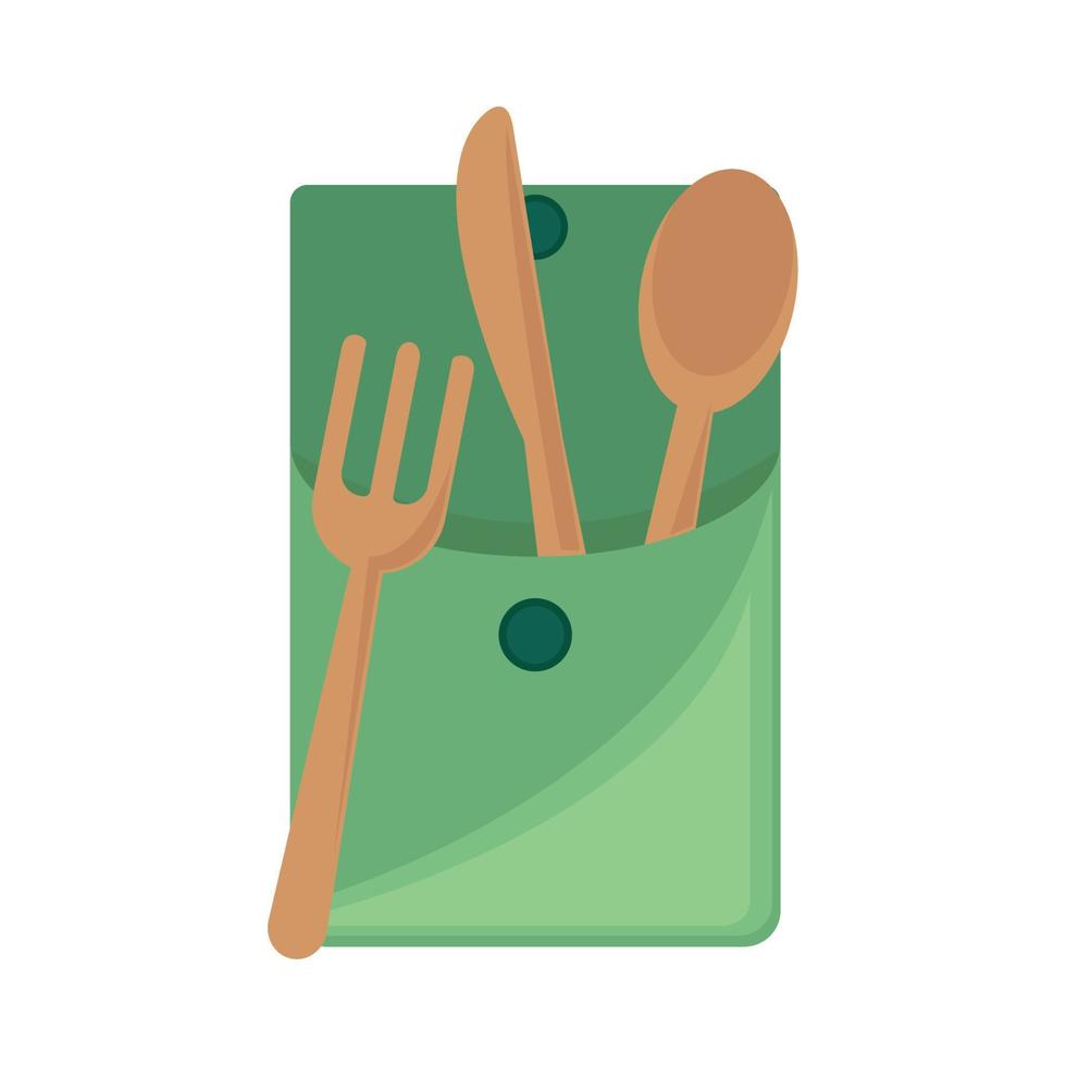 recyclable bamboo cutlery vector