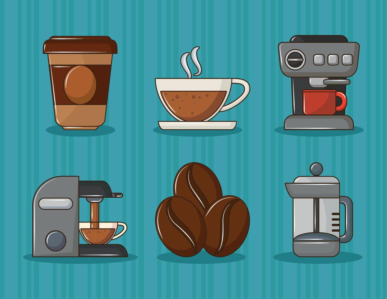 coffee flat icons vector