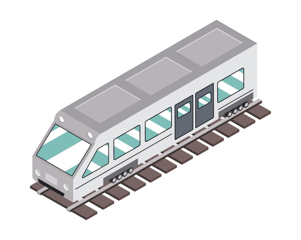 tren subterráneo isométrico vector