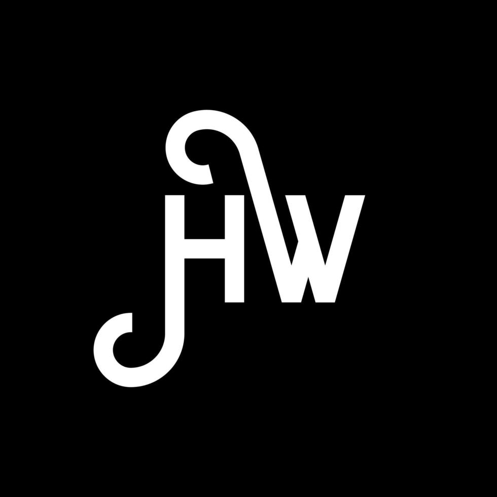 HW letter logo design on black background. HW creative initials letter logo concept. hw letter design. HW white letter design on black background. H W, h w logo vector