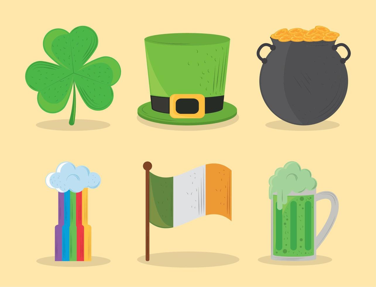 st patricks day icons vector