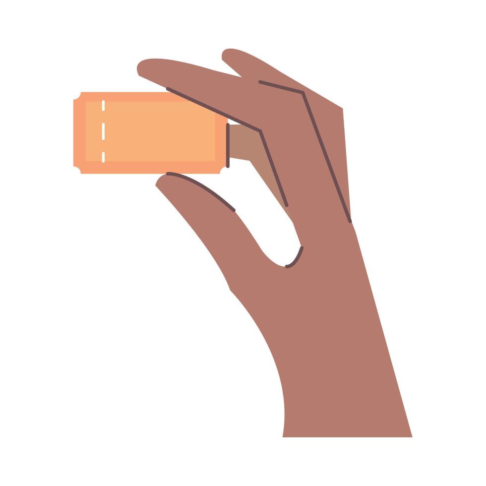 hand with ticket vector