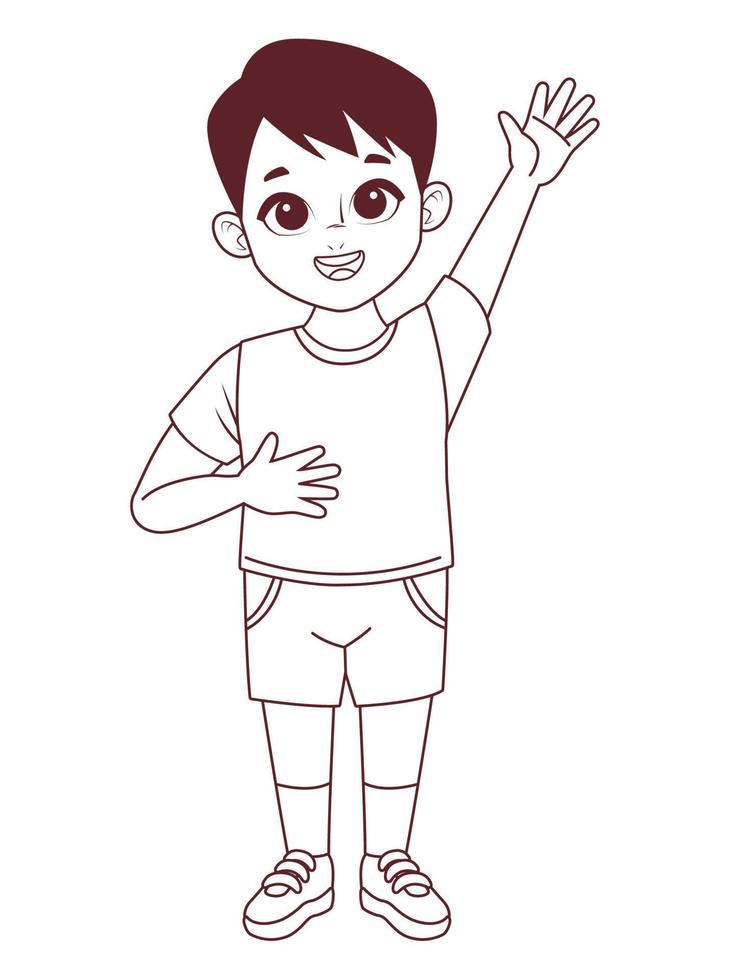 little boy saludating vector